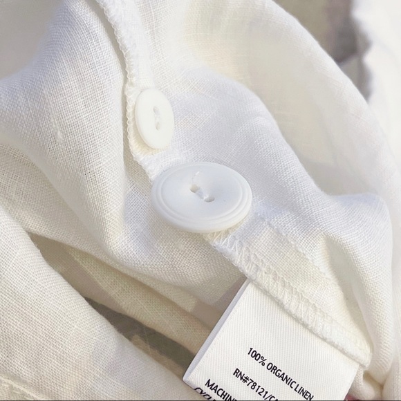 Eileen Fisher White Organic Linen Cropped Pants Sz M NEW - Picture 7 of 14